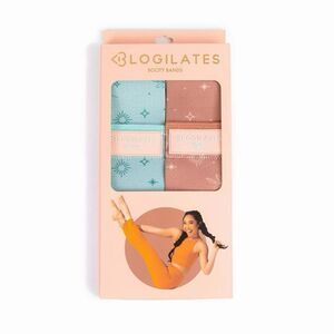 Blogilates Booty Resistance Bands 2-Pack Medium & Light Peach Blue New